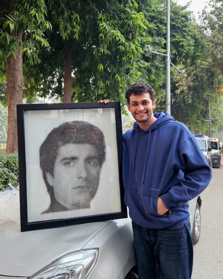 Shri Raj Babbar Ji — Portrait in Thread, photo 2